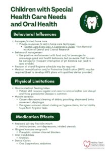 Guide to oral health for children with special needs.