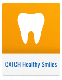 CATCH Healthy Smiles logo with white tooth icon.
